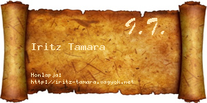 Iritz Tamara névjegykártya